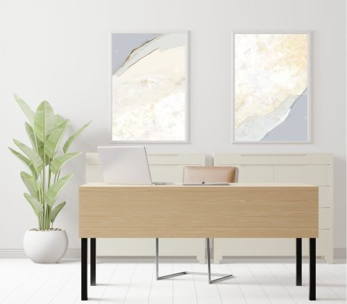 Jogo com 2 Quadros Decorativos Abstratos Talenta